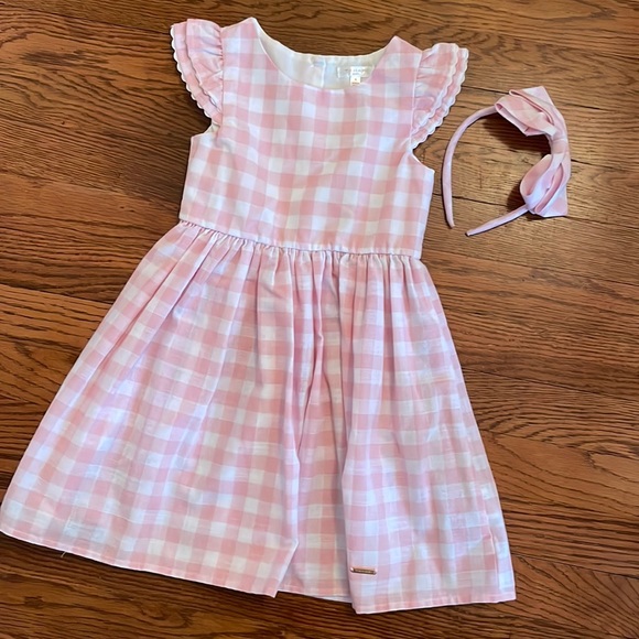 Tahari Other - TAHARI pink gingham dress & headband set 4T
